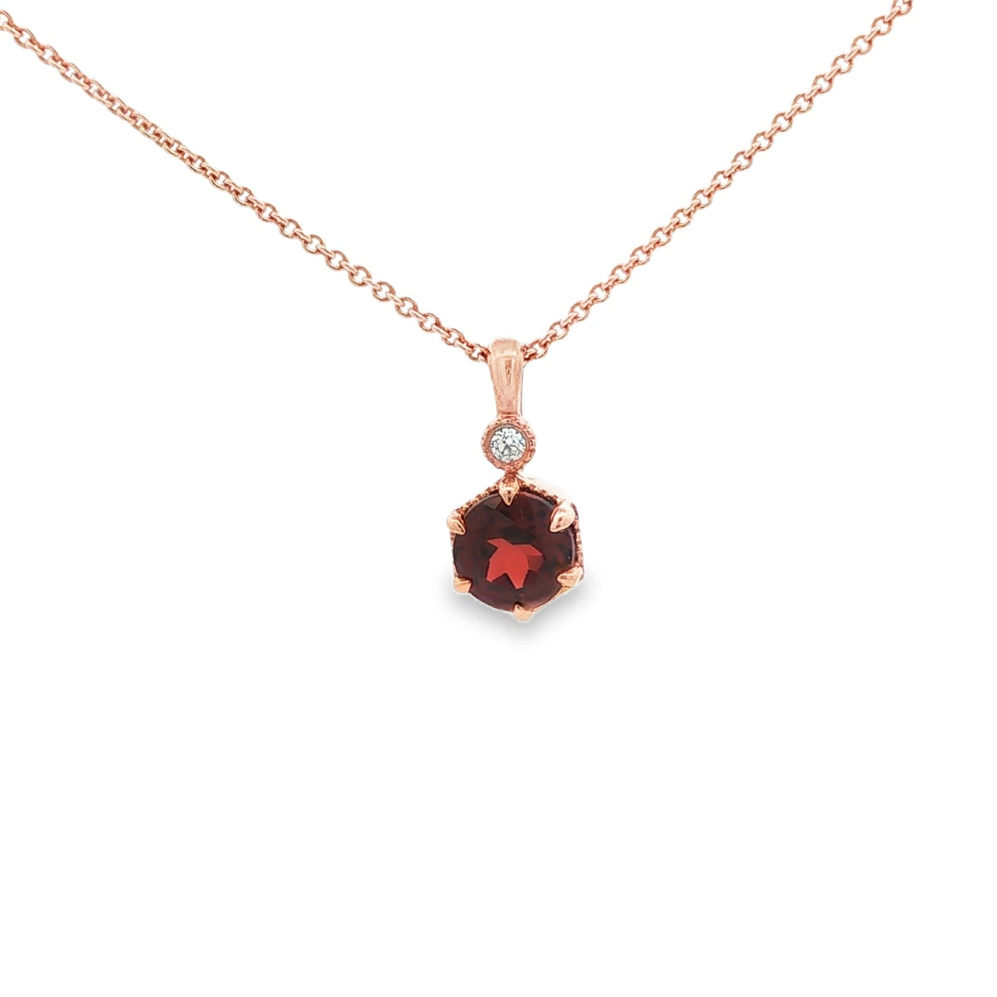 14kR .68ct Garnet & 0.02ct Diamond Pendant TPA7595NGA