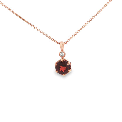 14kR .68ct Garnet & 0.02ct Diamond Pendant TPA7595NGA