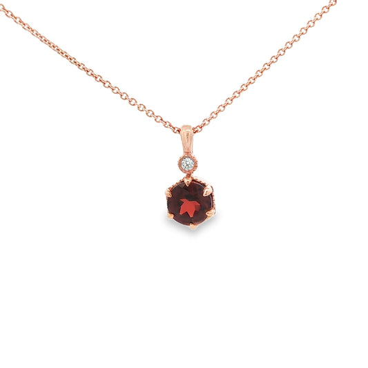 14kR .68ct Garnet & 0.02ct Diamond Pendant TPA7595NGA