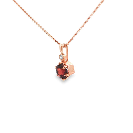 14kR .68ct Garnet & 0.02ct Diamond Pendant TPA7595NGA