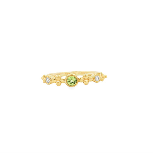 14kY .11ct Peridot .05cttw Diamond Ring TRA7213NPE - 6.5
