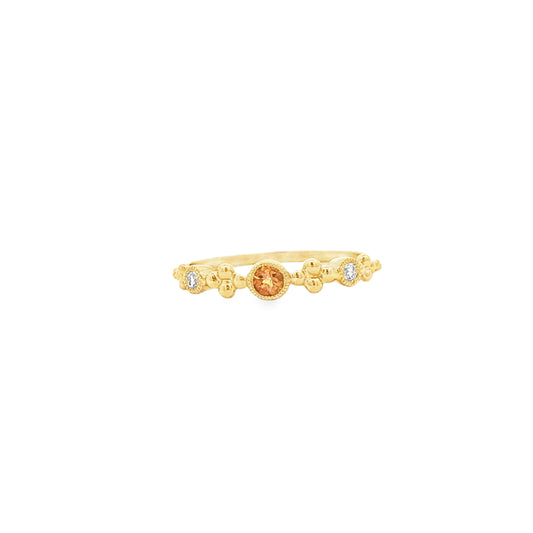 14kY .08ct Citrine .04cttw Diamond Ring TRA7213NCT - 6.5