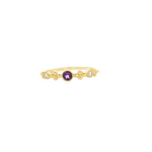 14kY .09ct Amethyst .04cttw Diamond Ring TRA7213NAM - 6.5