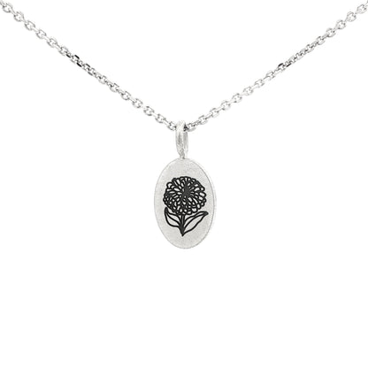 SS Oval Hydrangea Pendant