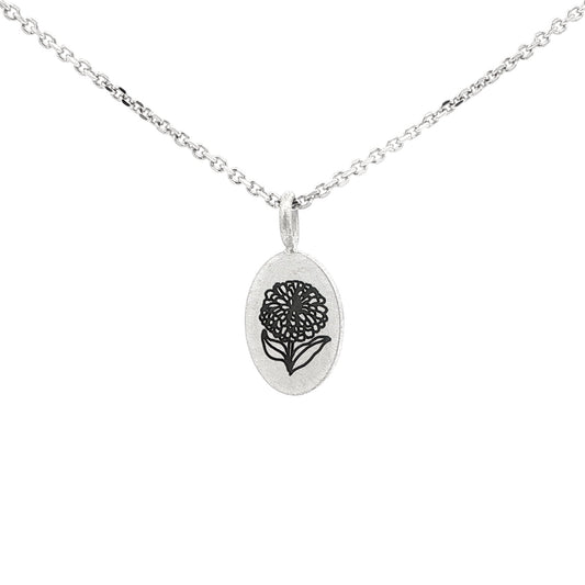 SS Oval Hydrangea Pendant