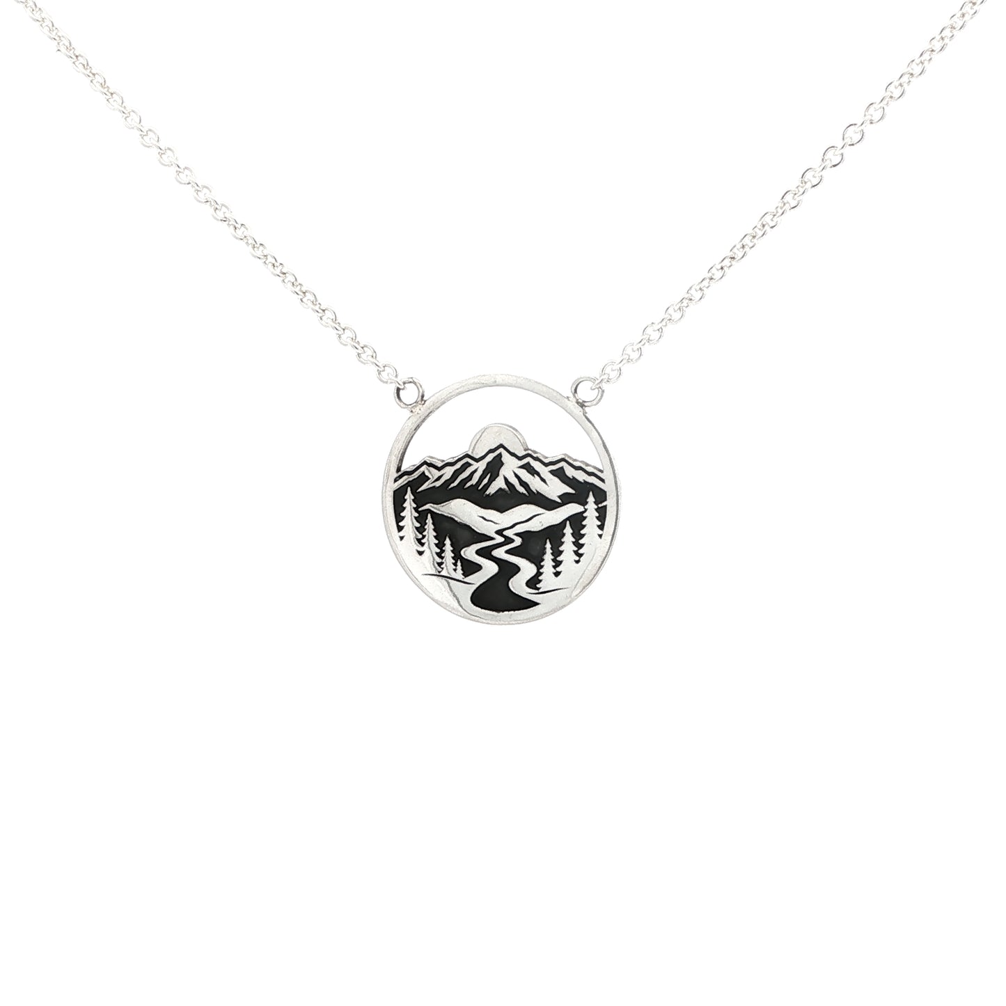 SS Mountain Range Necklace - 18"