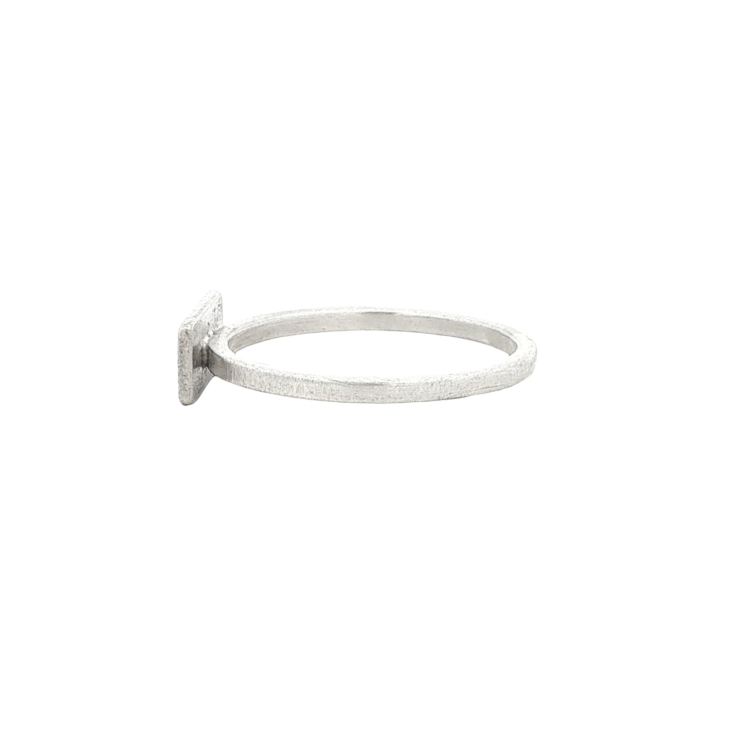 SS Flower Rectangle Signet Ring - 8