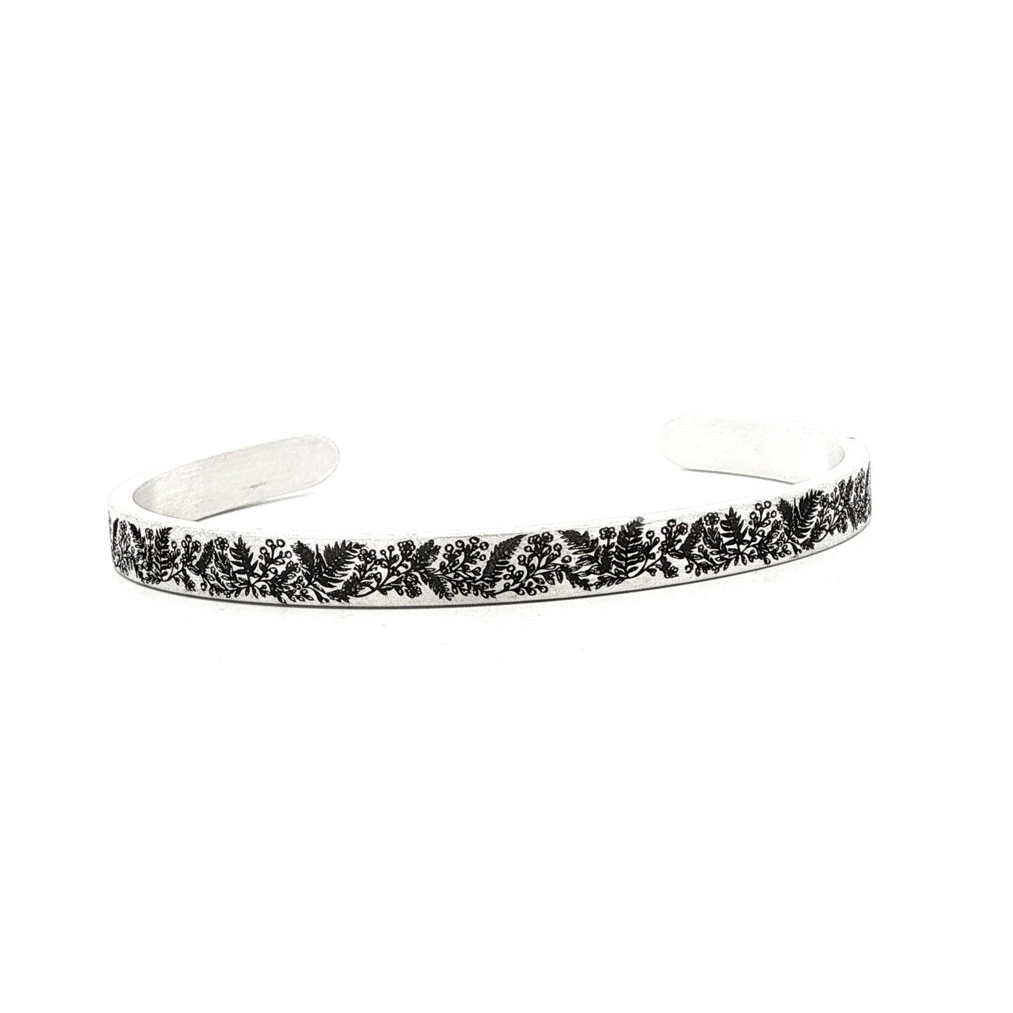 SS Floral Cuff Bracelet - 6"