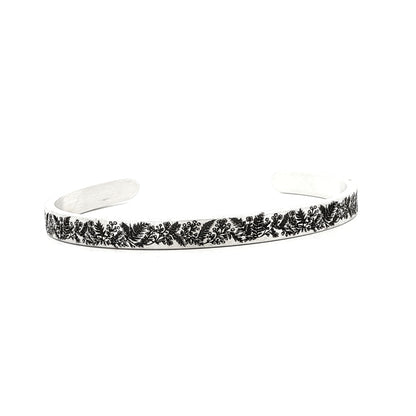 SS Floral Cuff Bracelet - 6"