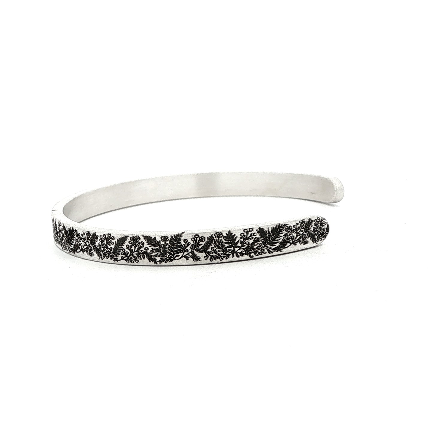 SS Floral Cuff Bracelet - 6"