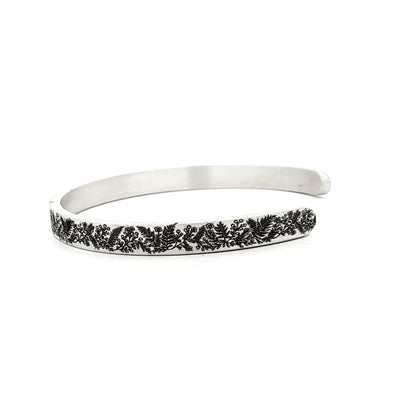 SS Floral Cuff Bracelet - 6"