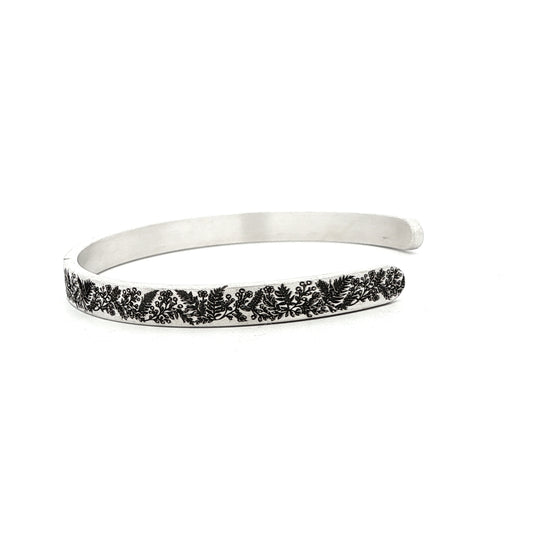 SS Floral Cuff Bracelet - 6"