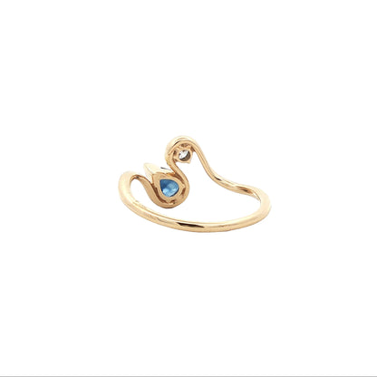 14kY .42ct Sapphire .10ct Diamond Ring R28679YS - 7