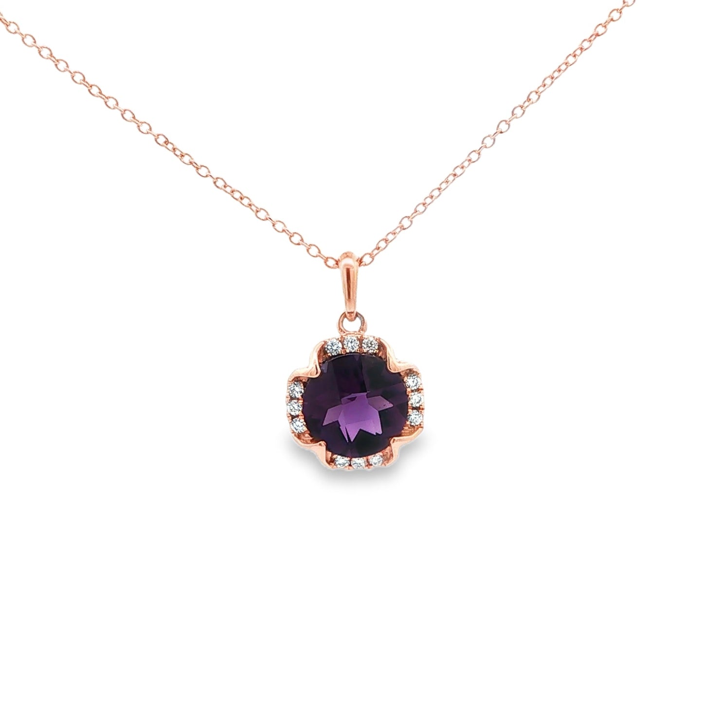 14kR 1.59ct Amethyst .10cttw Diamond Pendant TPA6499HAM