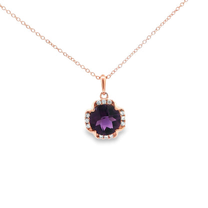 14kR 1.59ct Amethyst .10cttw Diamond Pendant TPA6499HAM