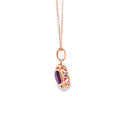 14kR 1.59ct Amethyst .10cttw Diamond Pendant TPA6499HAM