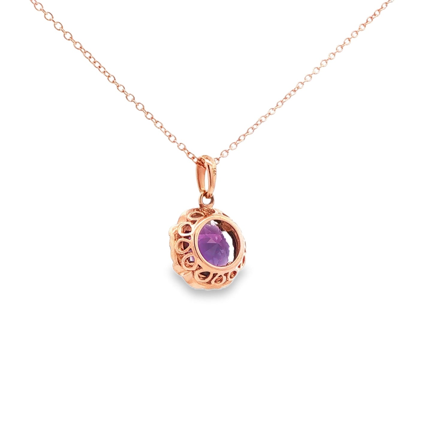 14kR 1.59ct Amethyst .10cttw Diamond Pendant TPA6499HAM