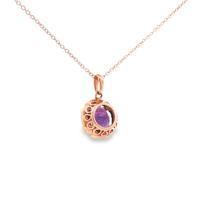 14kR 1.59ct Amethyst .10cttw Diamond Pendant TPA6499HAM