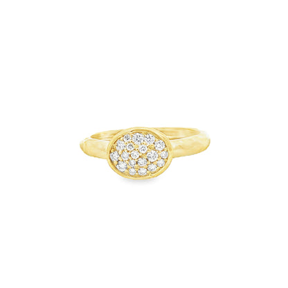 14kY .24cttw Diamond Pavé Oval Ring RZ6293 - 6.25