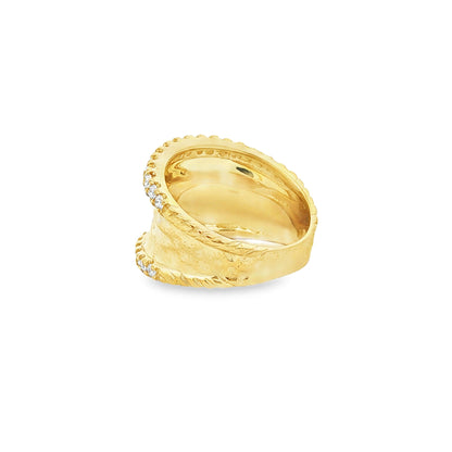 14kY .64cttw Diamond Edge Hammer Ring RZ5898 - 6