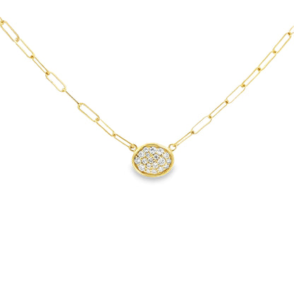 14kY .24cttw Diamond Pavé Paperclip Necklace NZ6293 - 18"
