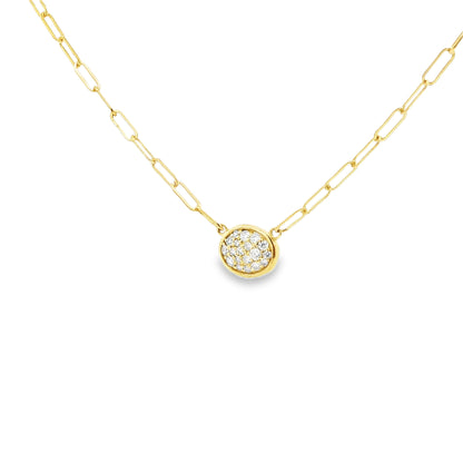 14kY .24cttw Diamond Pavé Paperclip Necklace NZ6293 - 18"