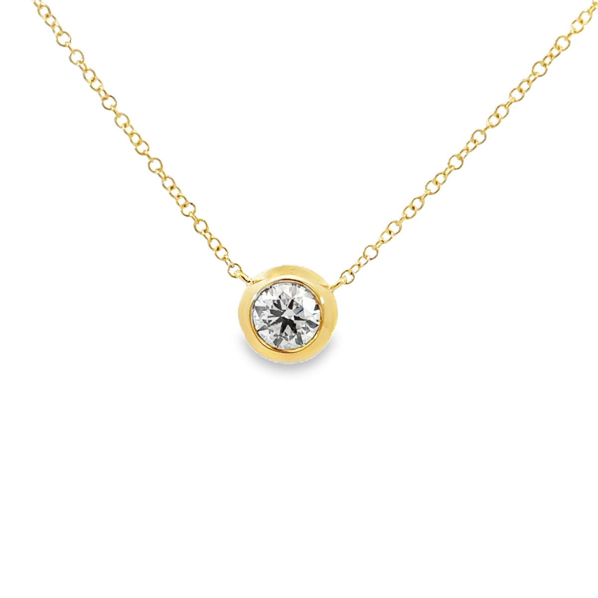 14kY .50ct Diamond Bezel Necklace CU55002282