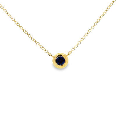 14kY .20ct Sapphire Bezel Necklace SC55026490V2