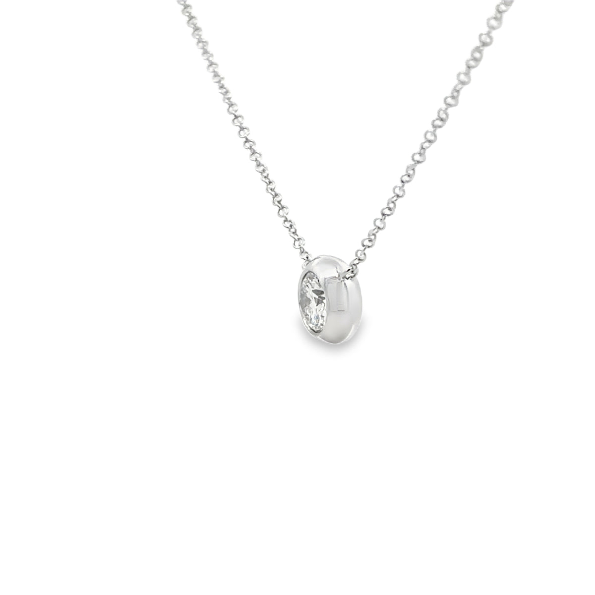 14kW .50ct Diamond Bezel Necklace CU55002281
