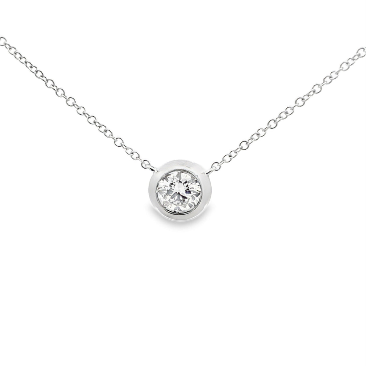 14kW .50ct Diamond Bezel Necklace CU55002281