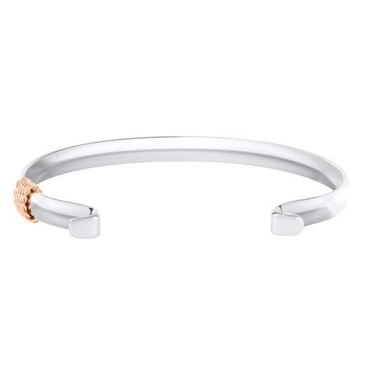 SS/RG Narrow w/Rope Convertible Bracelet RB5429-75