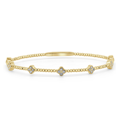 14kY .45cttw Diamond Clover Flexible Bangle BV29 Y