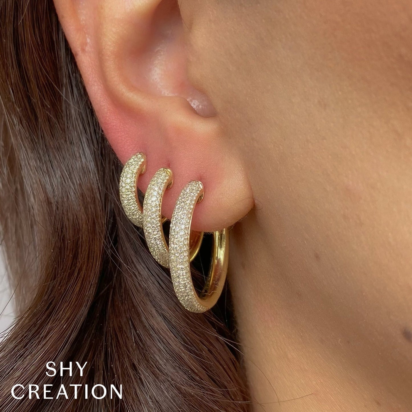 14kY .61cttw Diamond Pave Hoop SC22009384V2D0.80