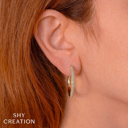 14kW .97cttw Diamond Pave Hoop SC22009383V2D1.20