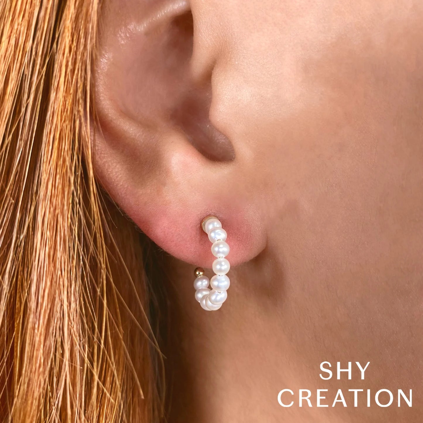 14kY Pearl Hoop Earring SC36213972V2D0.60