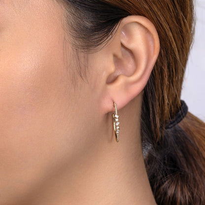 14kY .43cttw Baguette/Round Diamond Half Hoop SC55009281