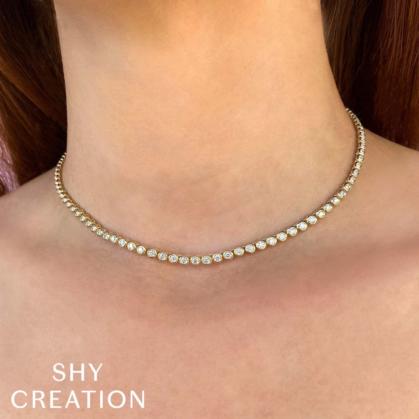 14kY 2cttw Diamond Bezel Necklace SC55021358V4Z18