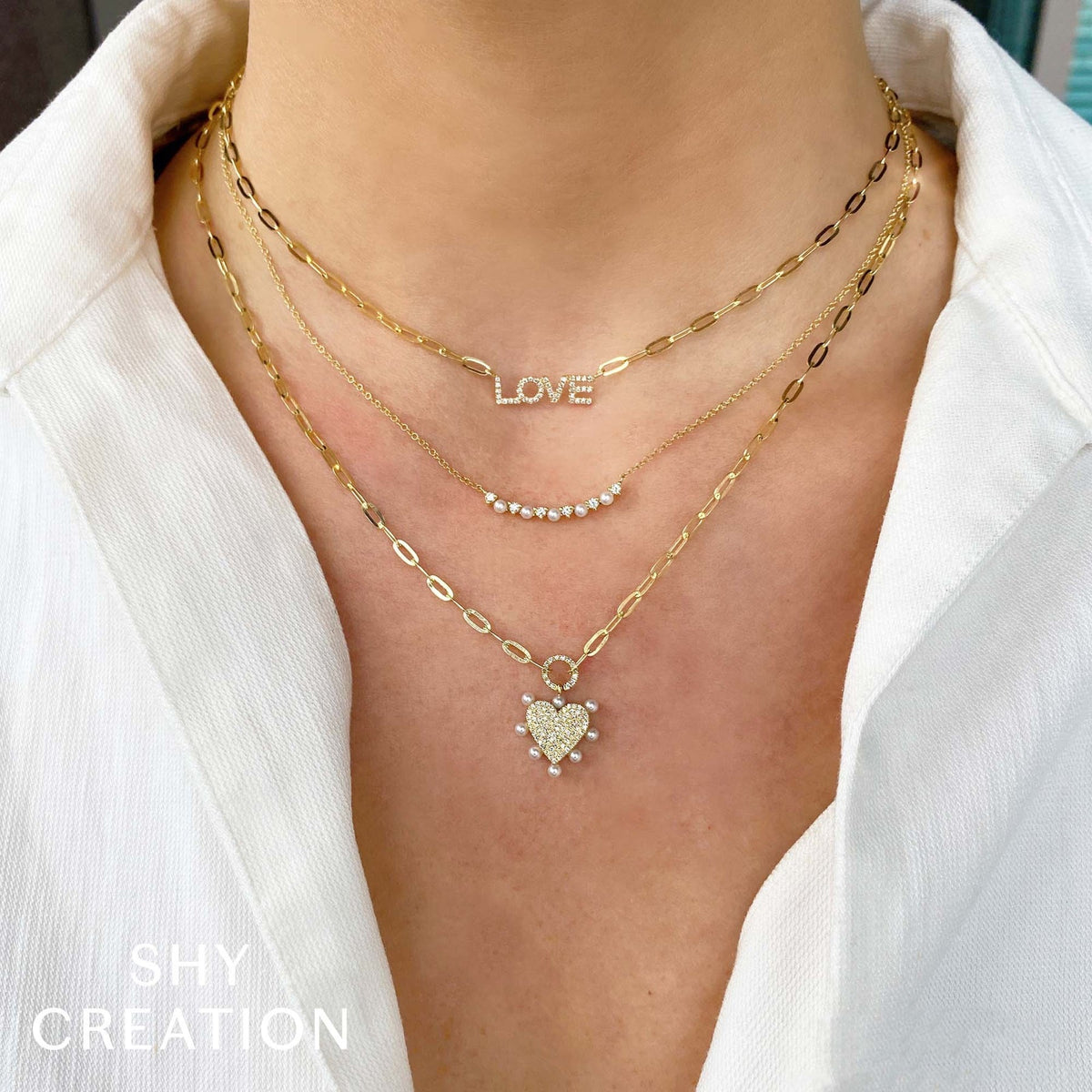 14kW Pearl & .12cttw Diamond Bar Necklace SC55023345