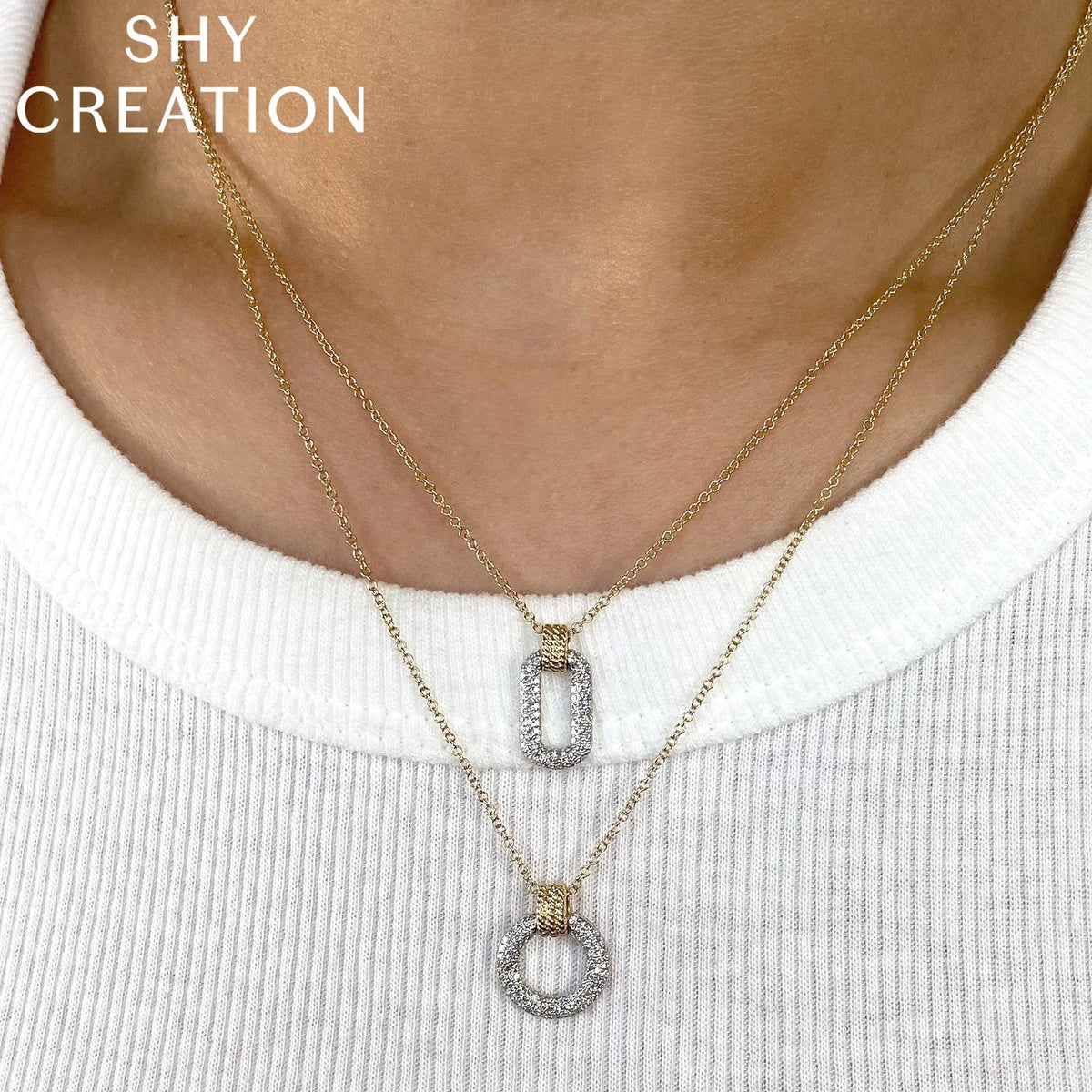 14kY/W .19cttw Diamond Pave Necklace SC55024422