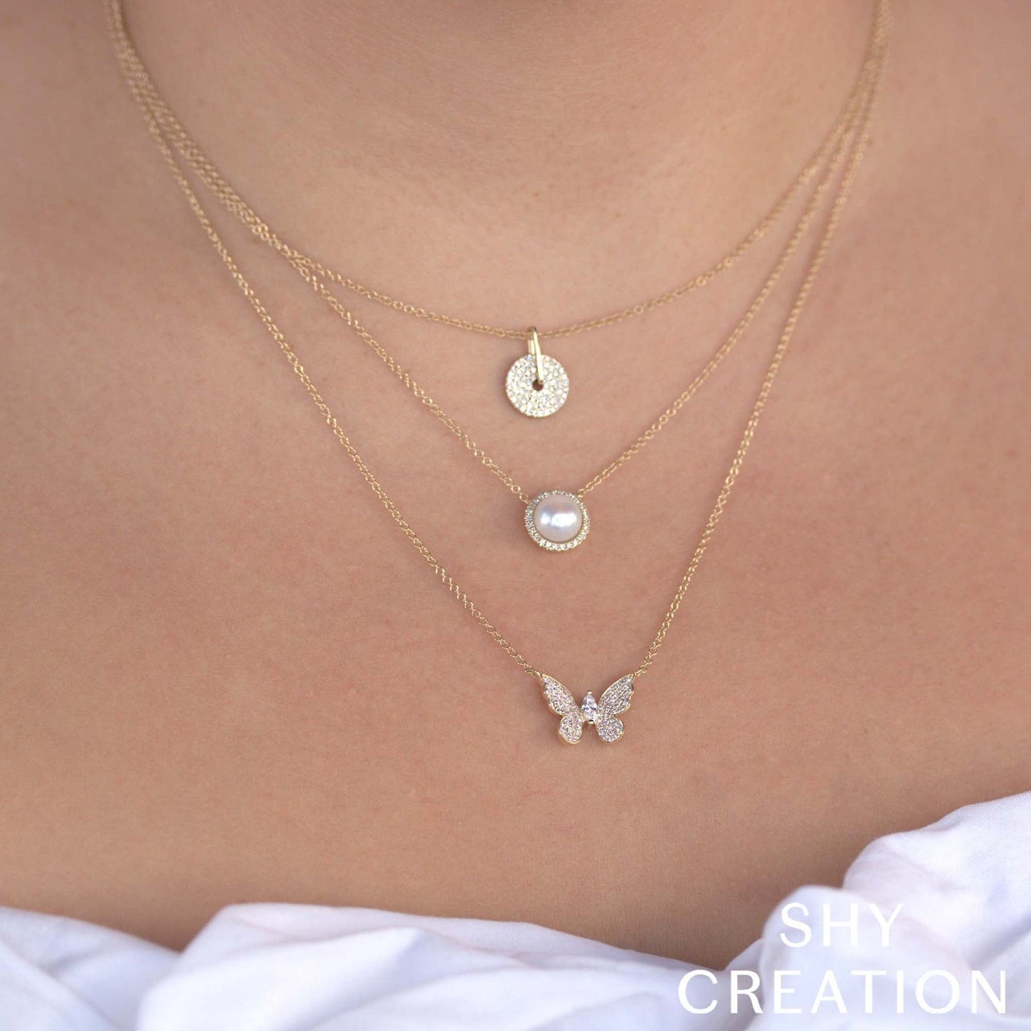 14kW Pearl & .08cttw Diamond Necklace SC55023950
