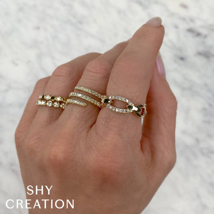 14kY .17cttw Diamond Link Ring SC55024785 - 7