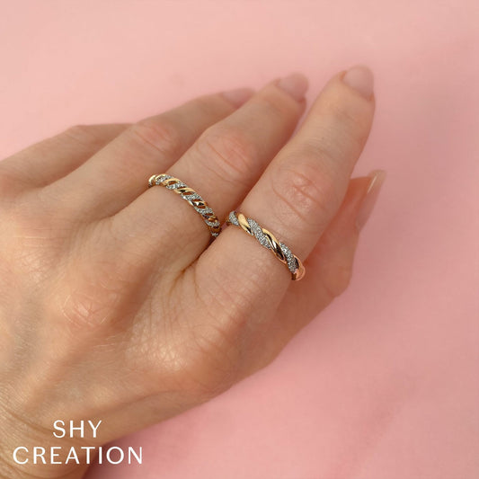 14kY/W .09cttw Diamond Twisted Band SC55026363RD-7