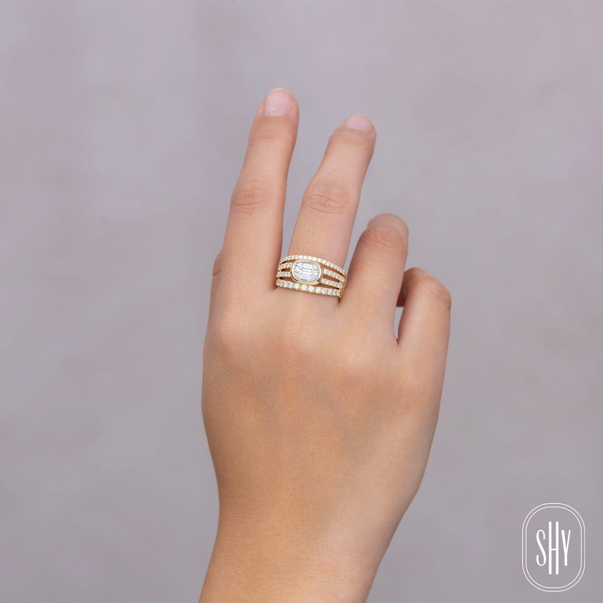 14kW .98cttw Diamond Baguette Ring B22001564V3 - 7