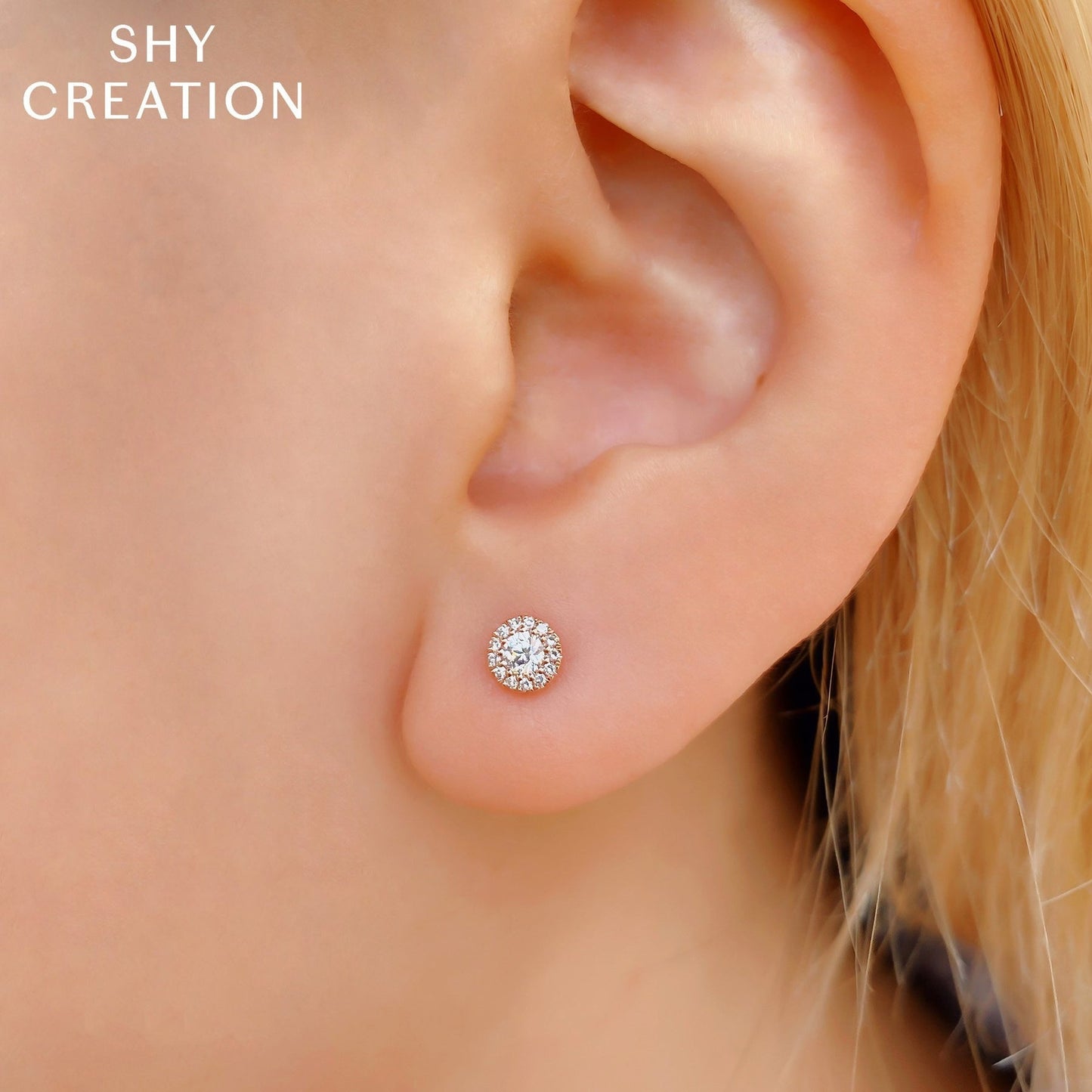 14kR .24cttw Diamond Halo Stud SC55002601