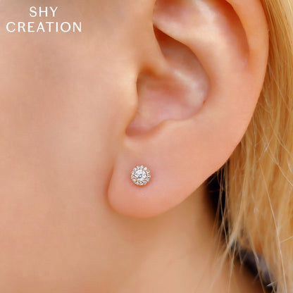 14kR .24cttw Diamond Halo Stud SC55002601