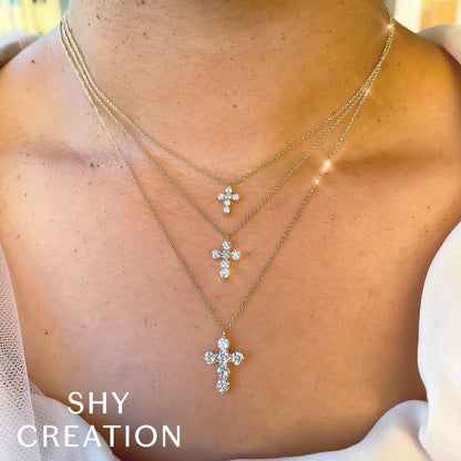 14kY .25cttw Diamond Cross Necklace SC55021394