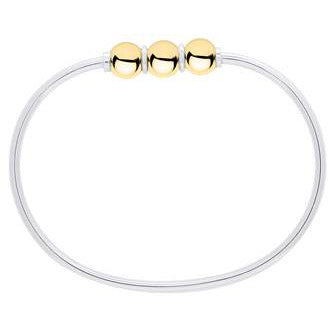 SS/YG 3 Bead Bracelet ZB5420-70