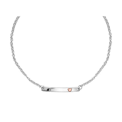 SS Bar Anklet w/ RG Heart AN16042R