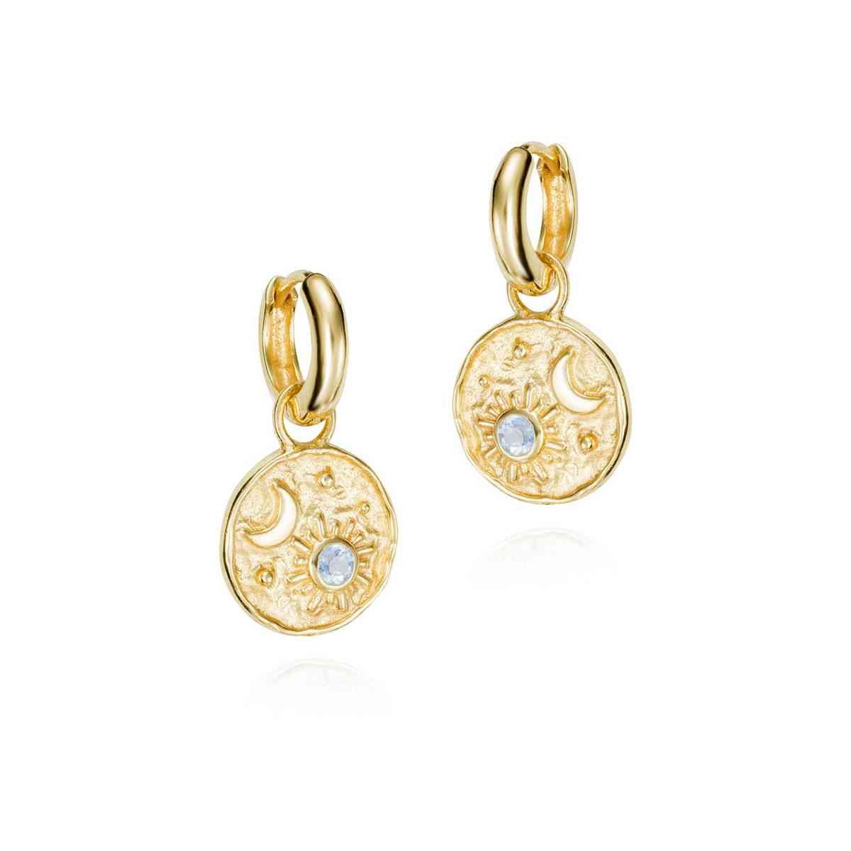 18k Vermeil Luna Blue Topaz Dangle Earring PE29 - 68/OBT