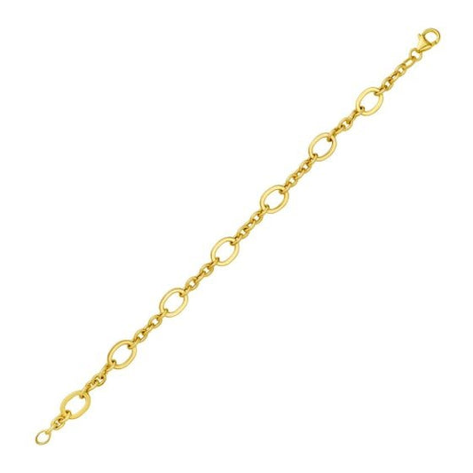 14kY 5&1 Oval & Cable Chain Link Bracelet C18551-0725